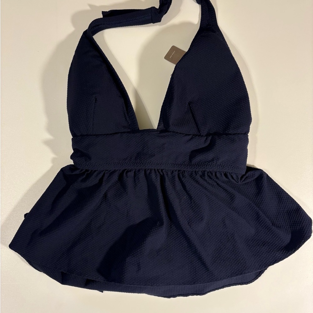 J. Crew Navy Halter Swim Top